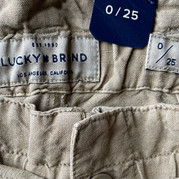 Lucky Brand Soft Utility Boyfriend Tie Waist Linen Pants Beige Size Small 0 /25 - Picture 9 of 16